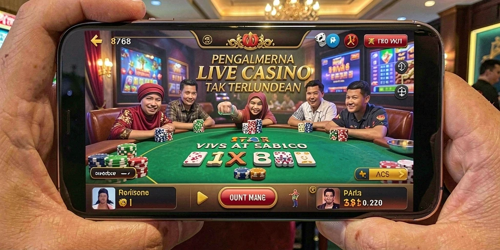 Tampilan antarmuka permainan Live Casino yang menarik di 8768.