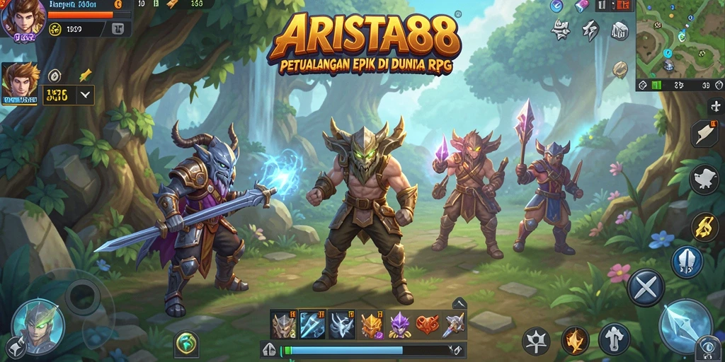 Tampilan gameplay RPG ARISTA88 yang seru dan menantang.