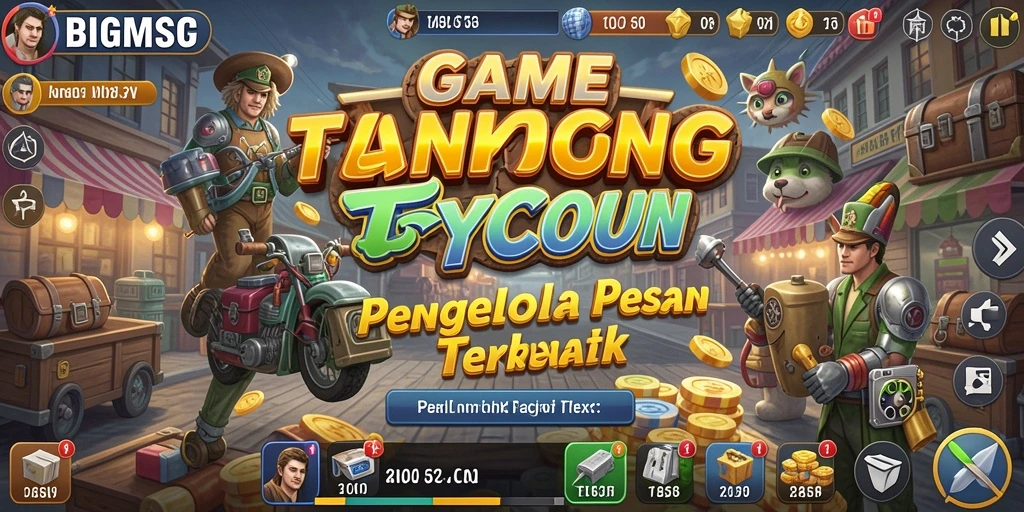 Tangkapan layar gameplay <strong>BIGMSG</strong> menampilkan pengelolaan bisnis yang menarik.