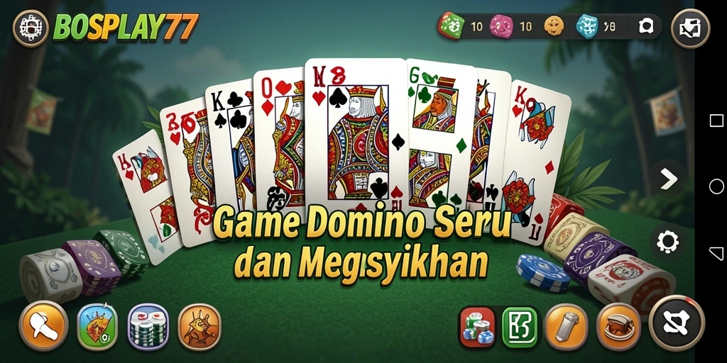 Tampilan menarik dari gameplay Domino di BOSPLAY77.
