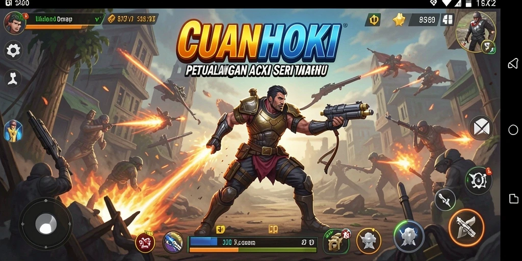 Tampilan gameplay CUANHOKI yang mendebarkan dan penuh aksi.