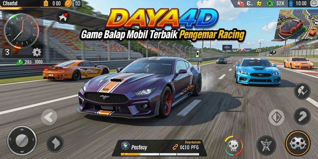 Tampilan gameplay seru dalam balapan mobil DAYA4D.
