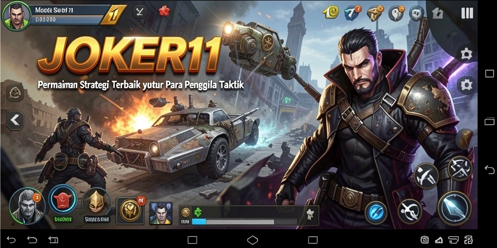 Screenshot JOKER11 menampilkan aksi strategis seru di medan perang.