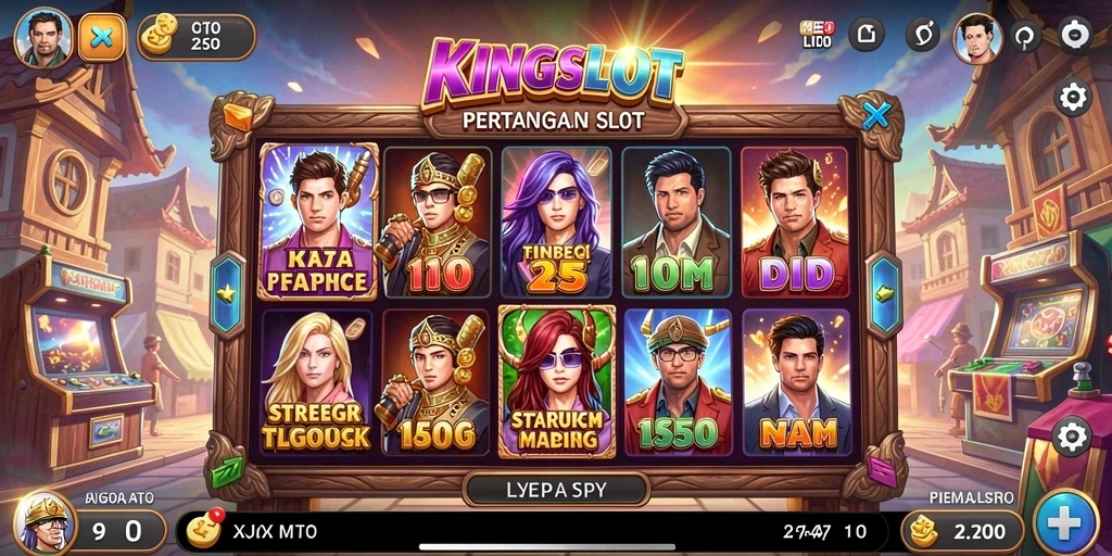 Tampilan gameplay mendebarkan dari KINGSLOT yang menunjukkan aksi strategi.