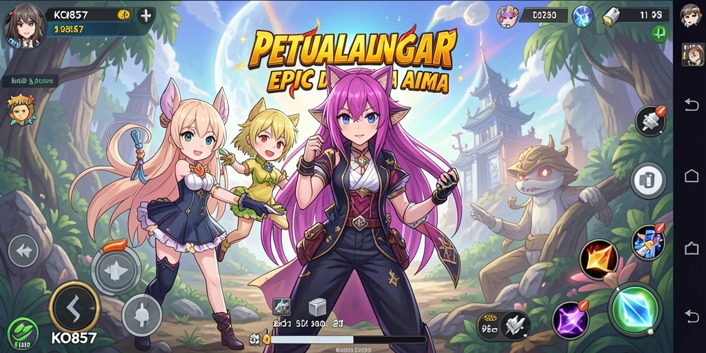 Tangkapan layar menampilkan aksi seru dalam game Anime.