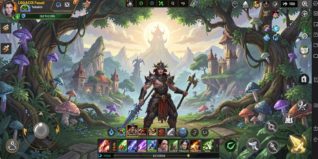 Screenshot LGOACE menampilkan aksi pertarungan epik dalam dunia MMORPG.