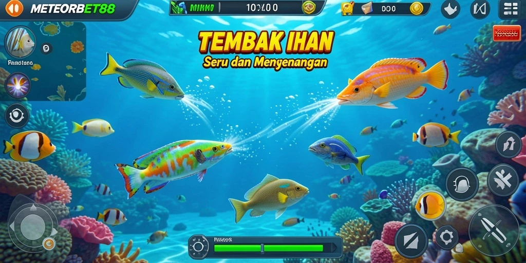 Tampilan gameplay seru dalam METEORBET88 Tembak Ikan.