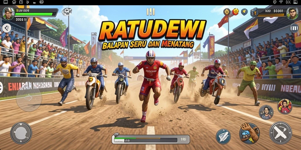 Screenshot gameplay balapan yang seru dan dinamis.