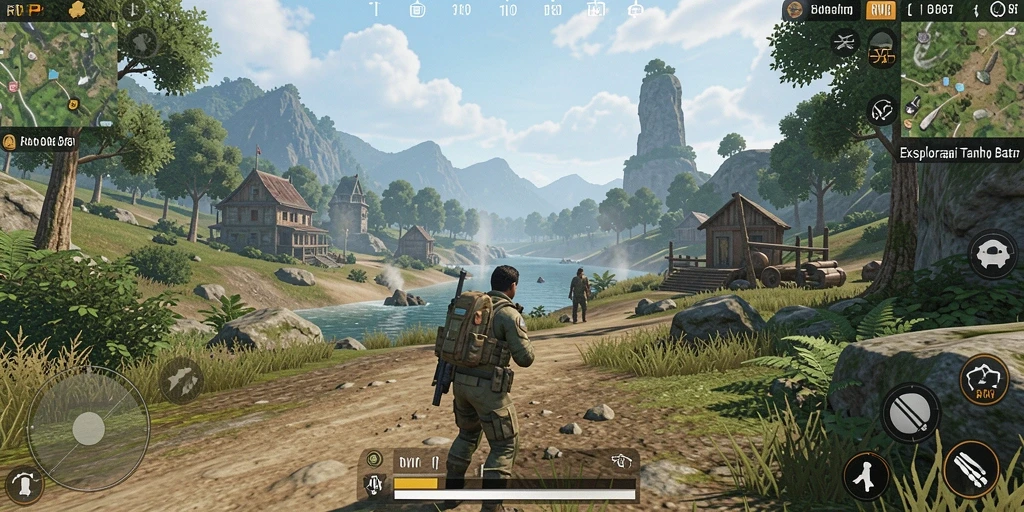 Screenshot gameplay RVIP menampilkan petualangan mendebarkan di dunia terbuka.