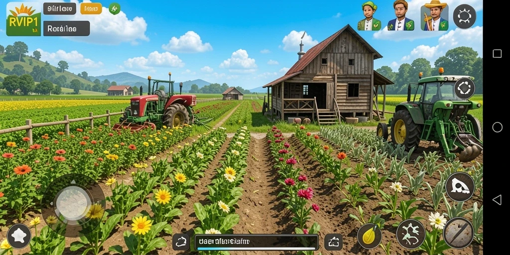 Screenshot gameplay <strong>RVIP1</strong> menampilkan keseruan bertani.