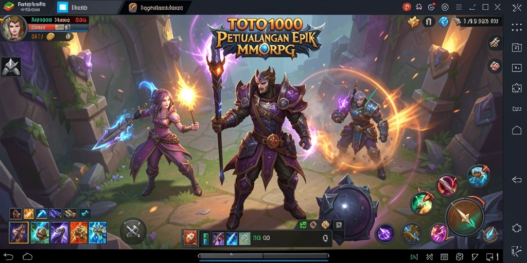 Tangkapan layar dari gameplay seru TOTO1000 di dunia MMORPG.