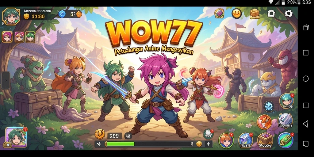 Tampilan gameplay seru dalam dunia Anime yang penuh warna.